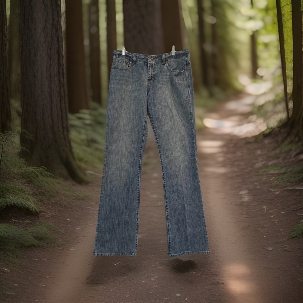 Maurices Taylor Boot Jeans Juniors 9/10 Long Blue Bootcut Mid Rise Stretch READ